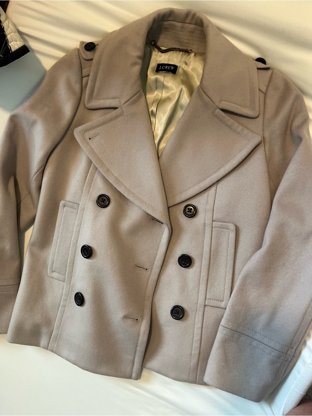 J. Crew Women's Double-Breasted Pea Coat in Light Taupe